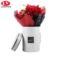 Customized Cardboard Round Flower Packaging Box with twist handle
