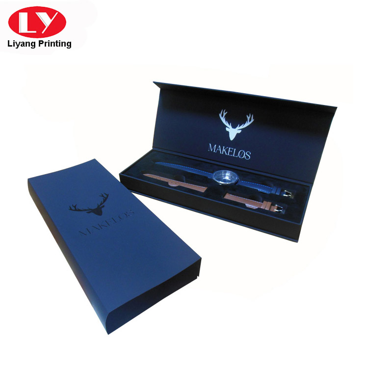 Black Soft Touch Paper Luxury Watch Packaging Gift Box