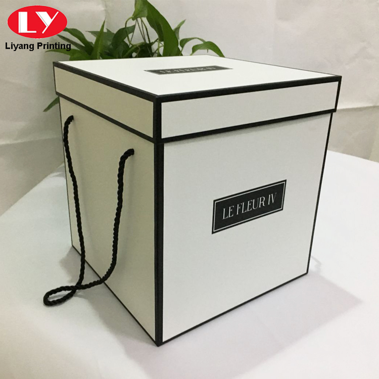 Custom Printed Square White Flower Boxes Wholesale