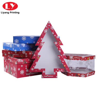 Wholesale Custom Print Christmas Packaging Gift Paper Box With PVC Window