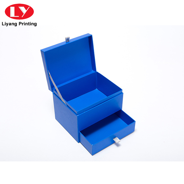Luxury high quality paper cardboard gift storage box with drawer