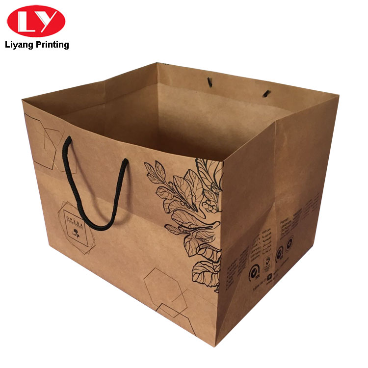 Recycled Brown Kraft Paper Bag Box with Handle