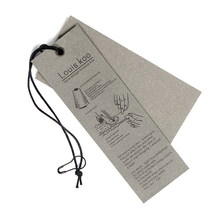 Custom printed oval shoe hang tag with ribbon